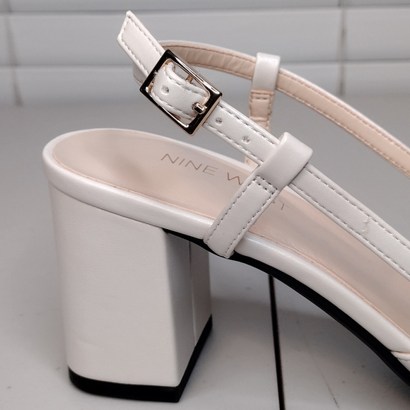 Nine West Nudora Women's Business Office Classic Slingback Cap Toe Block Heels - Picture 11 of 15